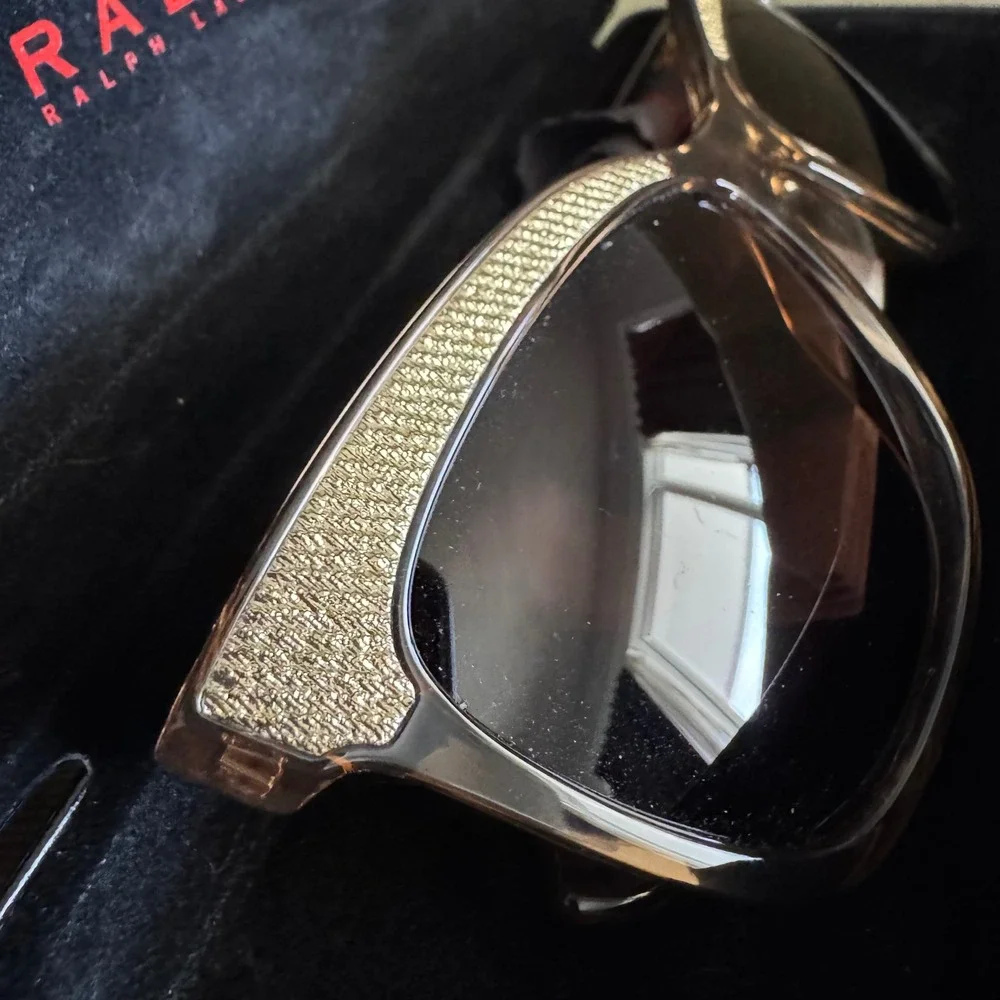 Ralph Lauren Cat Eye Sunglasses RA5235 Beige Frame Brown Gradient Lens Polarized